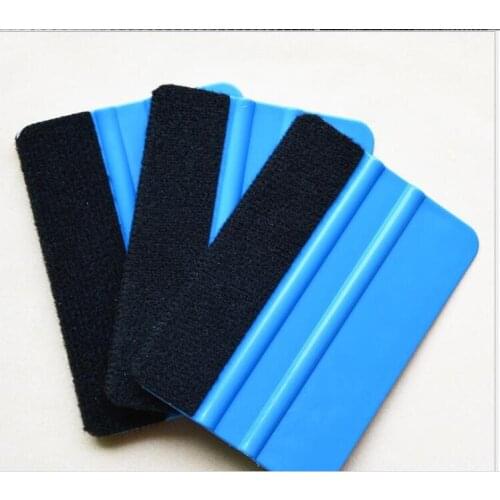Custom LOGO 1000 Pcs Plastic Car Cleaning Tools Squeegee Decal Wrap Applicator Soft Felt Edge Scraper