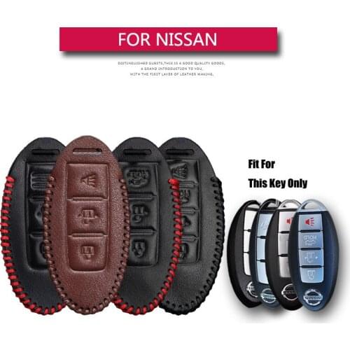 Leather Car Key Case Cover For Nissan Leaf Qashqai J11 J10 Micra X Trail T32 Versa Patrol Note Tiida Juke Key Shell Accessories