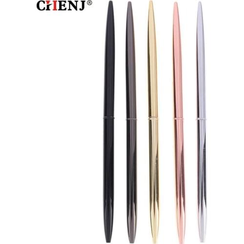 Creative Slim Metal Ballpoint Pen Vintage Gold Silver Ball Pen For Business Writing Gifts Office School Supplies Stationery