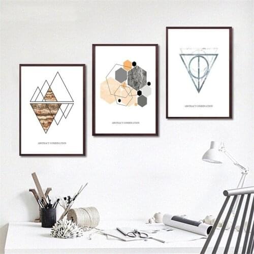 Creative Geometric Graphic Art Poster Home Decoration Living Room Bedroom Sofa Background Frameless Printing Canvas Mural Core