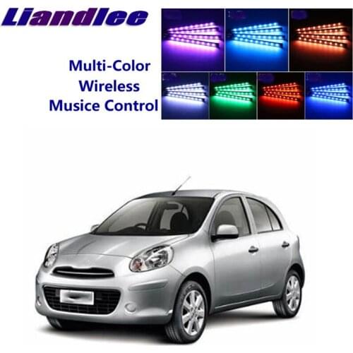 LiandLee For NissanMarch Micra K13 2010~2017 Car Interior UnderDash FootWell Seat Accent Music Rhythm Ambient Light
