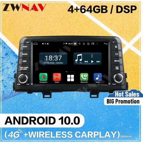 128G Carplay Android10 screen Multimedia DVD Player for KIA PICANTO MORNING 2017 2018 GPS Navi Auto Audio Radio Stereo Head unit