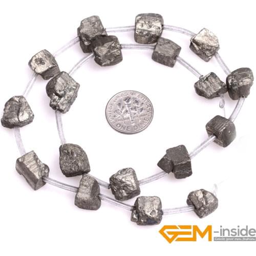 Freefrom Irony Gray Pyrite Beads Natural Pyrite Stone Beads DIY Loose Bead For Jewelry Making Beads Strand 15" Free Shipping
