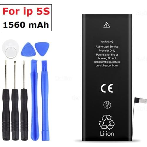 New 1560mAh for iphone 5s 5c Battery 3.8V Li-ion Internal Battery Replacement Battery for iPhone 5C 5S With Repair Tools kit