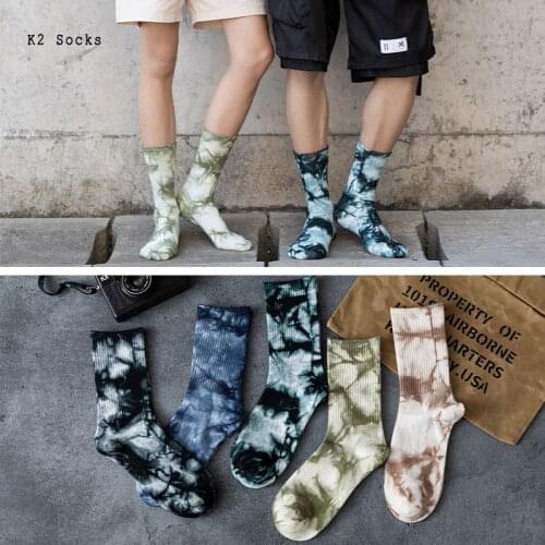 New Fashion Couples Men and Women Socks Cotton Colorful Vortex Tie-dye Harajuku HipHop Skateboard Funny Happy Weed Tube Socks