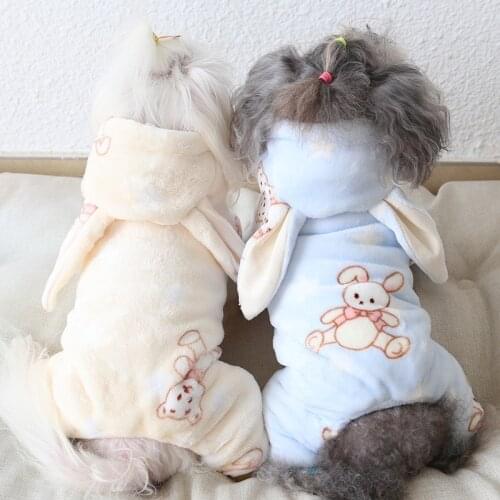 Dog Clothes Sofe Rabbit Cotton Cat Dog Jumpsuit Jacket Coat PET Clothing For Dogs Winter Products Puppy Chihuahua