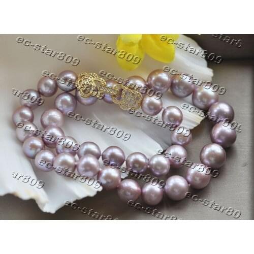 Z11188 A++ 18" 14mm Round Natural Lavender Edison KESHI Pearl Necklace CZ Choker Fine Women Fine Jewelry