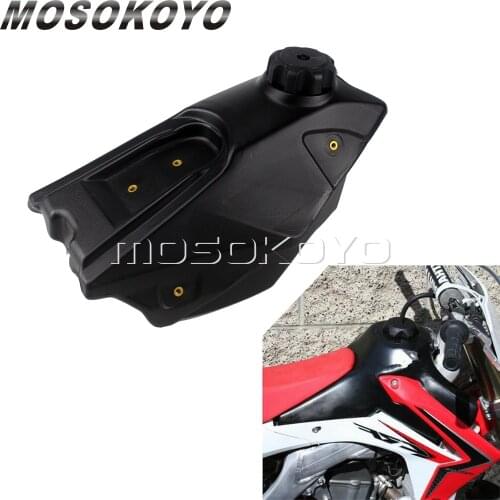 Racing Motorcycle Plastic Fuel Tanks Black Oil Gas Tank w/ Cap For Honda CRF250R CRF450R CRF 250/450 R 2013-2017
