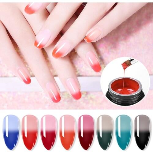 PinPai 8ml Poly Nail Gel Color Temperature Changing Builder Acrylic Nail Tip Poly Extension Gel for Manicure Extend Building Gel