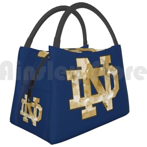 Portable Insulation Bag Notre Dame Gold Watercolor 2413 Notre Dame Nd Notre Dame University University