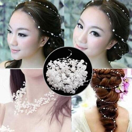 Christmas Light String Headgear Accessories Wedding Bridal Bouquet Decoration Abs Plastic Fishing Line Beads Womens Headwear