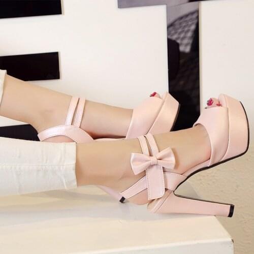 Big Size High heels sandals women shoes woman summer ladies Super high heel waterproof platform flower shoes