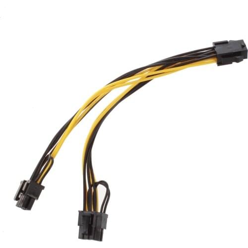 Semoic Module 6Pin to Dual PCI-E PCIe 8Pin + 8Pin (6+2Pin) Power Ribbon Cable Cord 20cm + 20cm for Thermaltake Tt 650 W0163 PSU