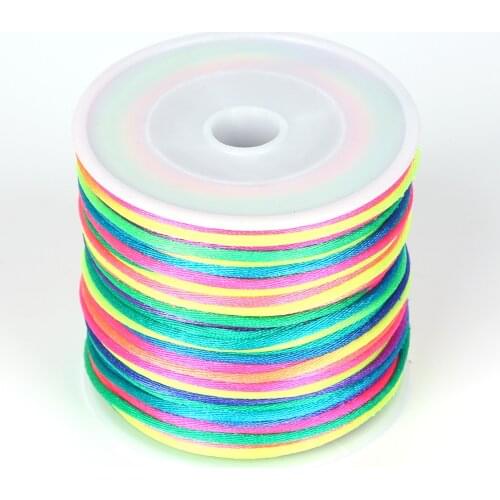 2mm 30m/roll Iridescence Korean Silk Cord Chinese Knot Cord Macrame Rope Bracelet String for DIY Jewelry Findings Accessories