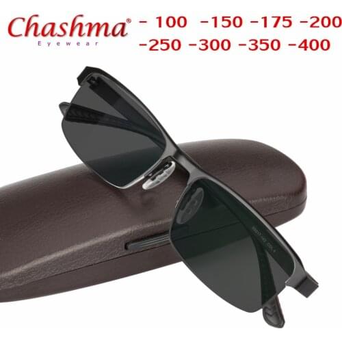 Myopia Sunglasses Photochromic Finished Men Women Myopia Eyeglasses Frame with color lens Sun glasses Myopia Eyewear -1.0 -1.5