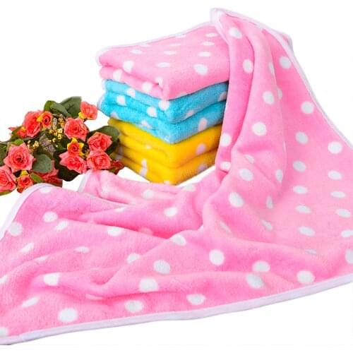 Dogs Ultra-absorbent Towel Pet Sleeping Mat Bath Fast Drying Cat Animal Supplies Dot Pattern 3 Colours 70*90cm comfortable