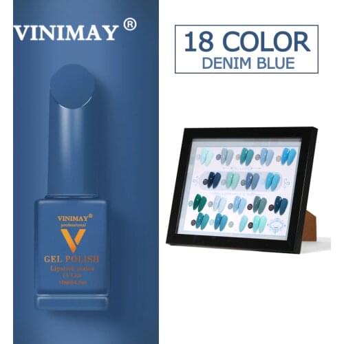 VINIMAY 18 Color Set Jeans Blue Gel Nail Polish Varnish Nail UV Soak Off Gellak Gelpolish Nail Primer Manicure Nails Gel Lacque