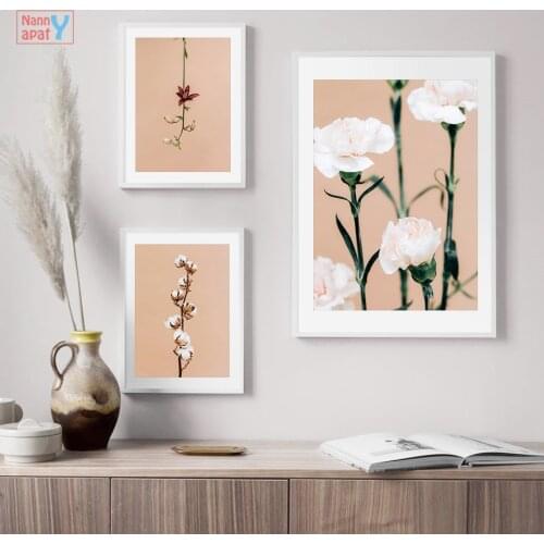 Vintage Wall Art Canvas Painting Nature Plant Reed Carnation Nordic Posters And Prints Wall Pictures For Living Room Home Decor