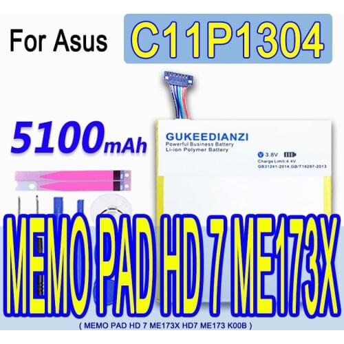 High Capacity GUKEEDIANZI Battery C11P1304 5100mAh For Asus MEMO PAD HD 7 ME173X HD7 ME173 K00B HD7