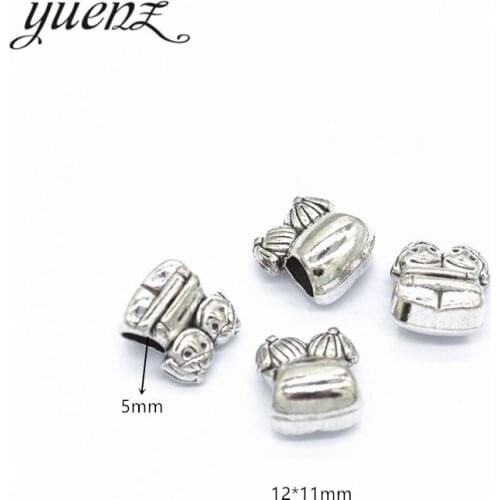 YuenZ 10pcs Antique Silver color Big Hole sweetheart Beads Spacers Beads Fit European Charm Jewelry Accessories DIY R169