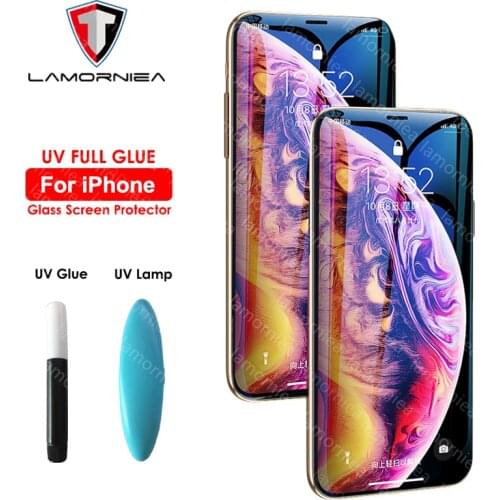 UV Liquid Full Glue Protective Glass For iPhone 11 Pro Max XR XS Max Tempered Screen Protector For iPhone 5 5S SE 6 6S 7 8 Plus