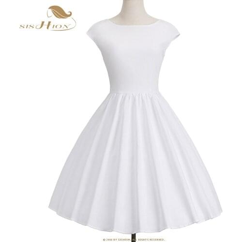 SISHION Black White 50s Vintage Cotton Dress 5XL Plus Size Women Ladies Swing Sexy Elegant Party Dresses Falads Mujer SP1220