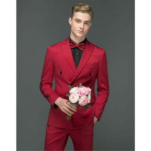 2 pieces (jacket + pants ) custom groom fashion wedding dress banquet dress mens business suit Men Tuxedo Man Suits