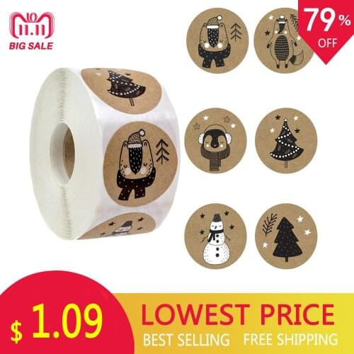 2020 Christmas Self Adhesive Gift Tag Stickers Merry Christmas Decorations For Home Christmas Sealing Stickers 45P