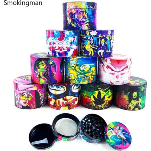 50mm four-layer flat grinder zinc alloy cigarette cigarette crusher cigarette cutter herb grinder manual Herb grinder gadgets