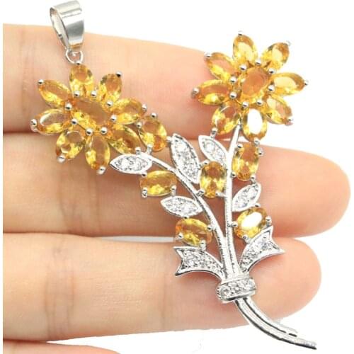 32x29mm Awesome Big Pink Tourmaline White Bright Zircon Womans Dating Fine Jewelry Silver Pendant