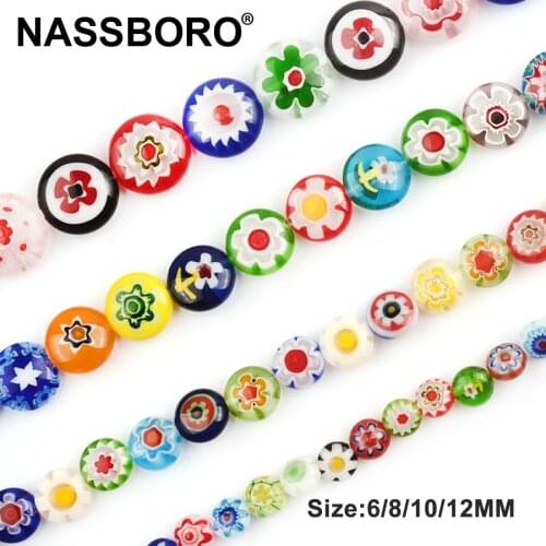 6 8 10 12 mm Colorful Handmade Glass Lampwork Beads Material For Jewelry Diy Crafts Perles Flat Round Spacer Beads Wholesale
