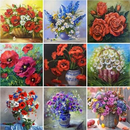 5D DIY Diamond Painting Flower Cross Stitch Kit Art Painting Rhinestone Mosaic Diamond Embroidery Home Decoration Gift