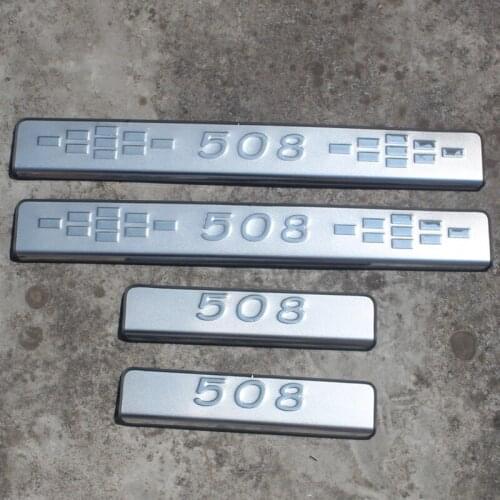 4PCS/SET Car-covers stainless steel Scuff Plate/Door Sill bienvenidos fit for 2011-2015 2016 2017 2018 Peugeot 508 Car styling