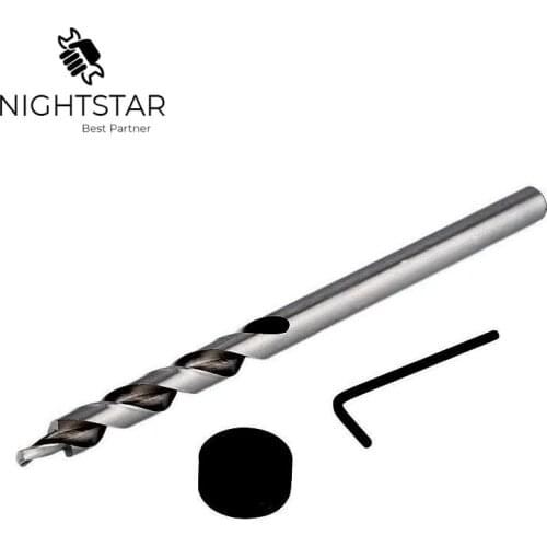 Binoax 9.5mm 3/8" Twist Step Drill Bit + Depth Stop Collar + Hex Wrench Set For Pocket Hole Jig Kit Guide Power Tools