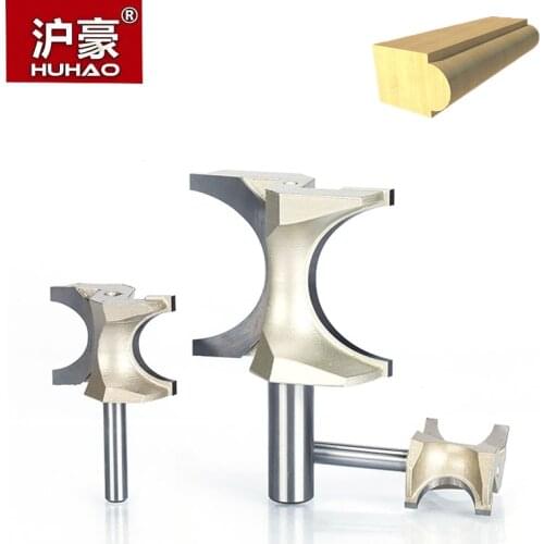 HUHAO 1pc 1/2 1/4 inch Shank Half Round bit 2 Flute Endmill Router Bits for Wood Without Bearing Woodworking Tool Milling Cutter