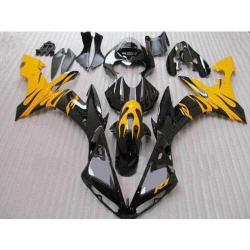 Custom Motorcycle Fairing kit for YZFR1 04 05 06 YZF R1 2004 2005 2006 YZF1000 Yellow gloss black Fairings+gifts YN17