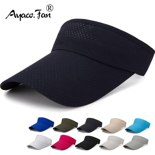 Summer Breathable Air Sun Hats Men Women Adjustable Visor UV Protection Top Empty Solid Sports Tennis Golf Running Sunscreen Cap