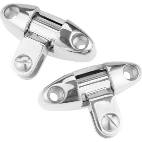 2pc or 1Pc 316 Stainless Steel Marine Swivel Deck Hinge With Rubber Pad Bimini Top Fitting For Rowing Boat Canoe Marine Hardware