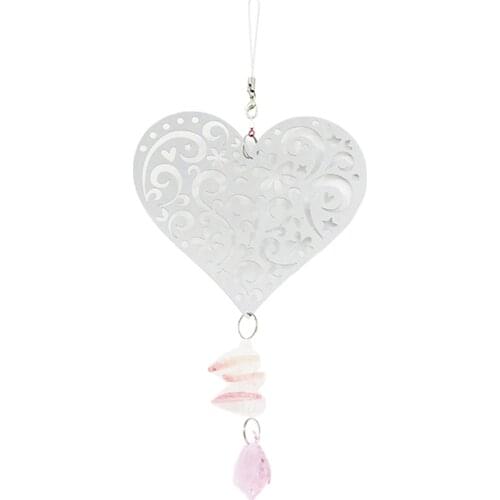 Creative Heart Shaped Wind Chime Window Hanging Pendant Garden Outside Balcony Yard Car Living Room Ornament Gift