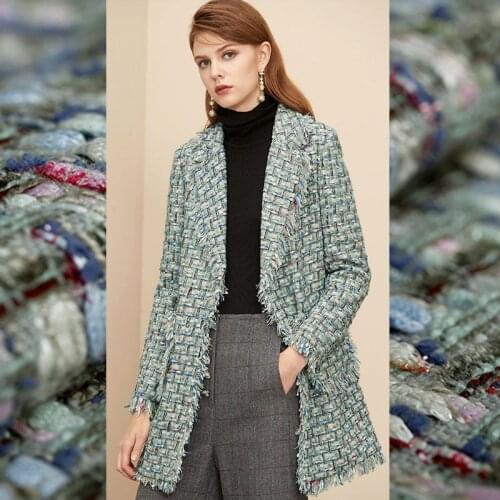 Limited French imports grass soft tweed fabric for coat skirt bazin riche getzner tissu telas tissus stoffen tela tecido stoff