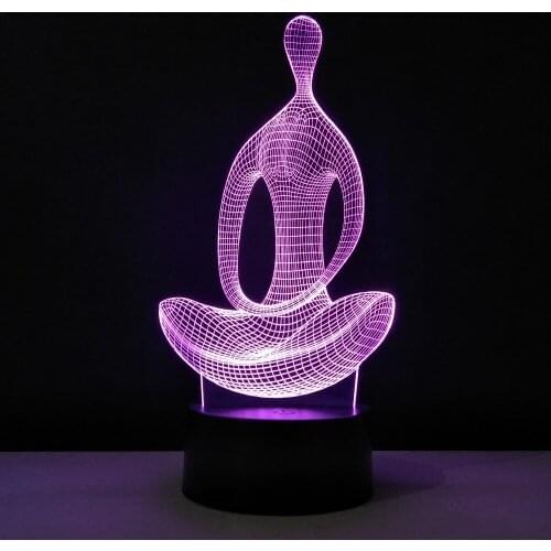 Small table lamp Color Changing Night Light Yoga Figure Lamparas Led Household Lights 3d bulbing Bedside Lamparas Lumineuse