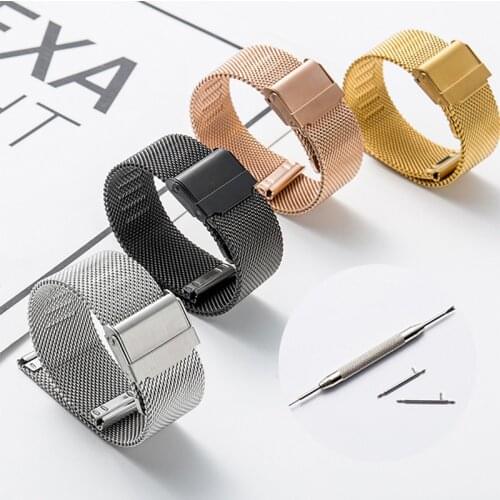 12mm 14mm 16mm 18mm 20mm 22mm Universal Milanese Loop Watchband Stainless Steel Metal Band Strap Bracelet Accessories for DW