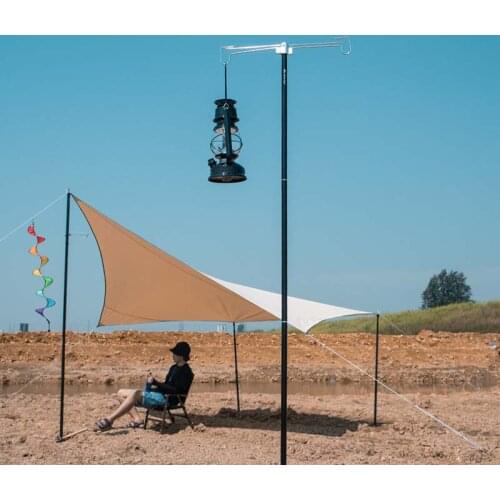 Multifunction Folding Truss Portable Outdoor Camping Telescopic Double Hook Lamp Lighting Pole Retro Exquisite Camping Rack