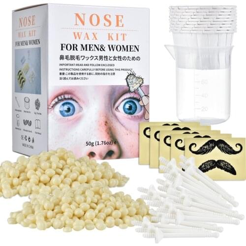 Nose Wax Kit Painless Portable for Men and Women Nail Waxing Hair Removal Kit Nail Cleaning Wax Kit Nose Clipper Beauty 50g Hot