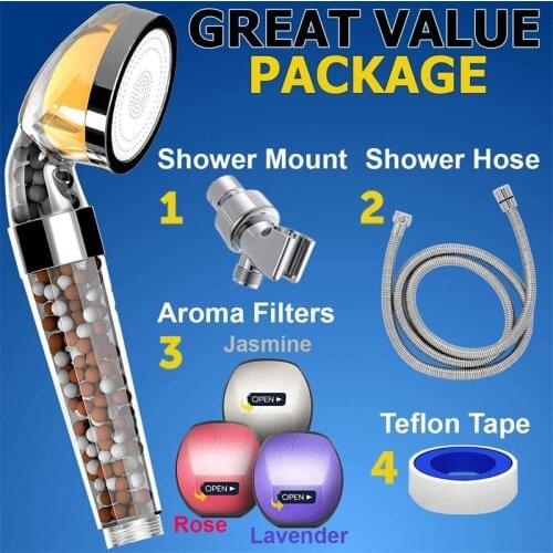 Shower Filter Head With Tourmaline Ball Vitamin C Shower Filter Massage SPA Shower