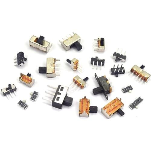 Multiple types Mini Slide Switch On-OFF Micro Toggle Switch 1P2T H=1.5/2/5MM Miniature Horizontal Slide Switch 1P2T SS MSK SK