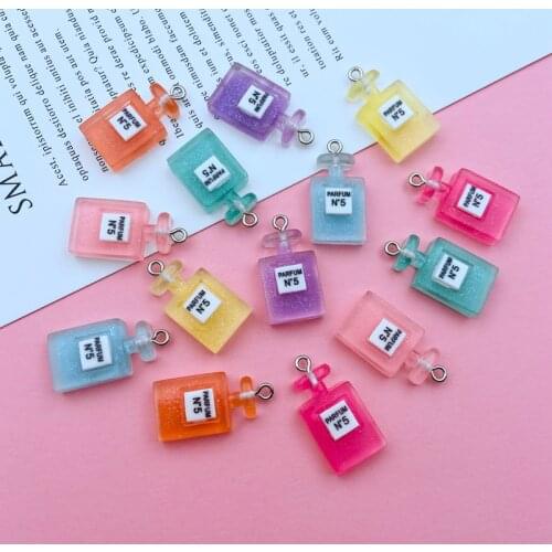 10pcs Resin Flatback Newest Bottle Charm Cute Pendant for Keychain, Earring, Scrapbooking, DIY Making, Necklace