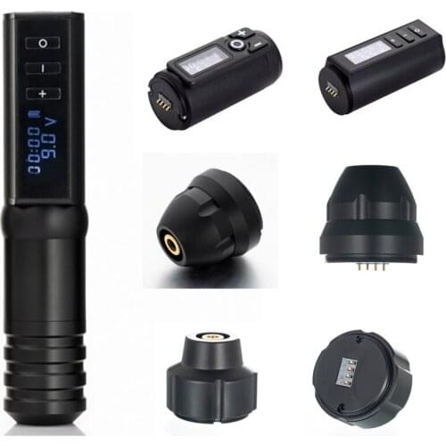 New Replaceable Wireless Tattoo Battery Pen Rotary Machine Gun Digital Display Tattoo Kit Permanent Makeup Pen Needle Cartridges