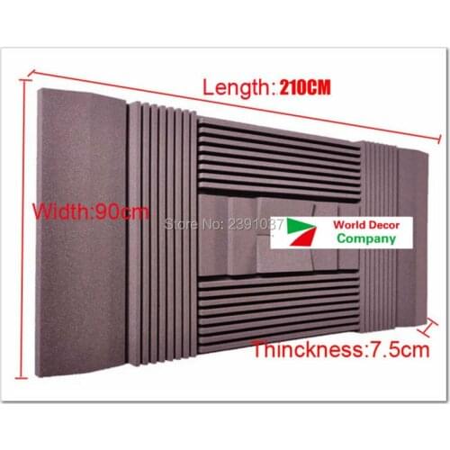 Brown Color special for studio Wall Tiles Acoustical Studio Foam Absorbers12pcs/set 210*90*7.5cm acoustic foam studio foam