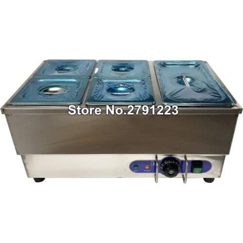 Hight Quality stainless steel 5 Pot Food Warmer Steam Table Food Warmer Restaurant 110v